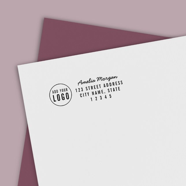 Tampon Auto-encreur Ajouter votre script de logo et votre adresse de r (Créateur téléchargé)