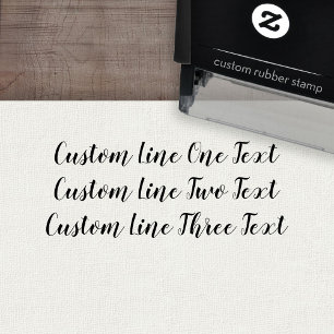 Tampon Auto-encreur Ajouter votre texte favori - Script à trois lignes