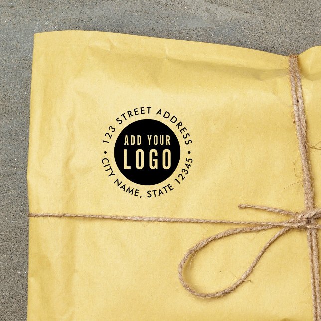 Tampon Auto-encreur Ajoutez simplement votre logo Adresse de retour (Créateur téléchargé)