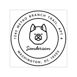 Tampon Auto-encreur Akita Dog Adresse de retour Timbre auto-allumage