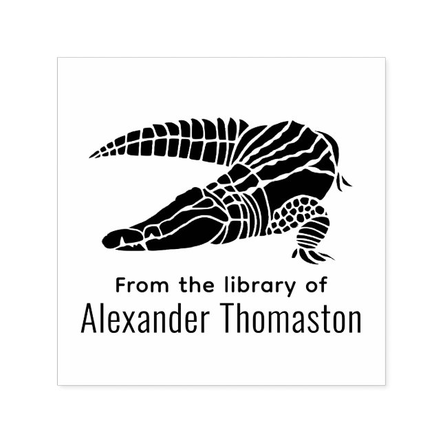 Tampon Auto-encreur Alligator Gator de la bibliothèque d'Ex Libris  (Design)