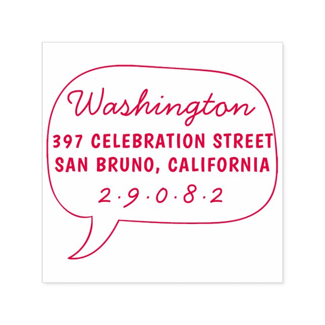 Tampon Auto-encreur Allocution Dessin Bulle Nom de famille Adresse de  (Design)