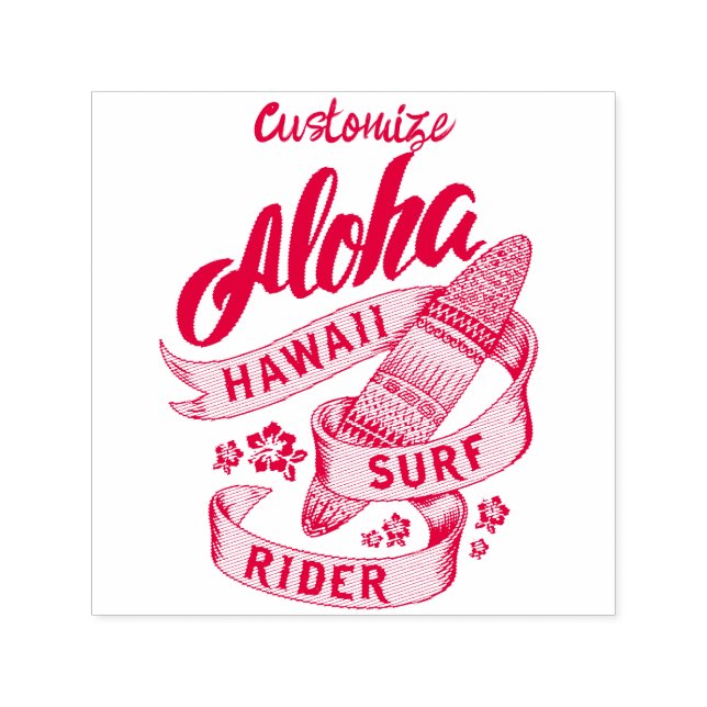 Tampon Auto-encreur Aloha Hawaii Surf Rider Thunder_Cove (Design)