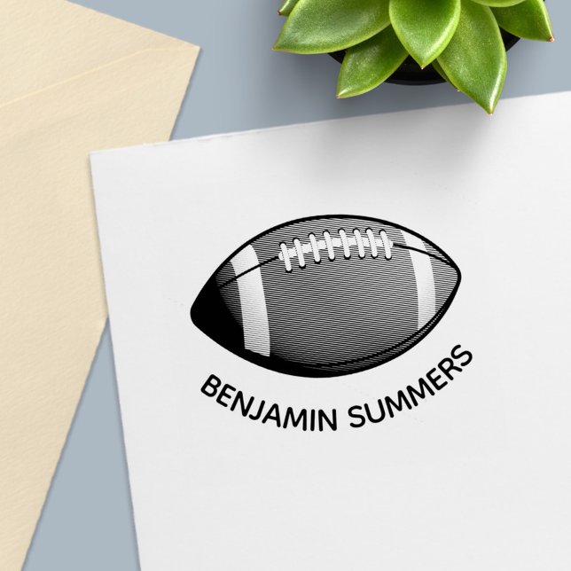 Tampon Auto-encreur American Football Ball Custom Name (Créateur téléchargé)