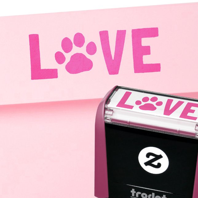 Tampon Auto-encreur AMOUR avec Empreinte de patte de chien (Créateur téléchargé)