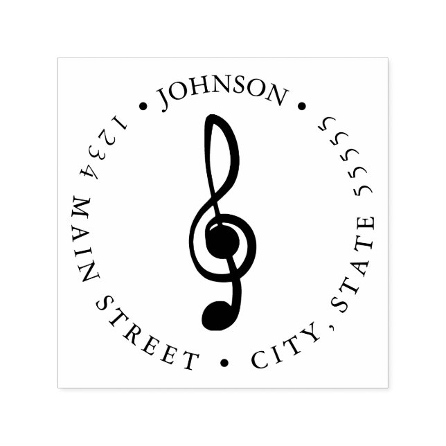 Tampon Auto-encreur Amoureux de la musique | Étiquette de retour de no (Design)