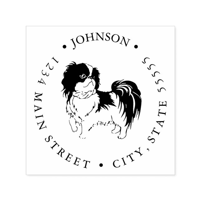 Tampon Auto-encreur Amoureux des animaux | Japonais Chin Toy Étiquette (Design)