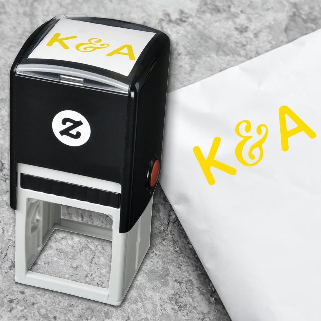 Tampon Auto-encreur Ampersand moderne Initiales Papeterie Mariage (Créateur téléchargé)