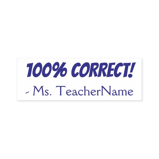 Tampon Auto-encreur Amusant "100% CORRECT !" Remerciements Timbre en c (Design)