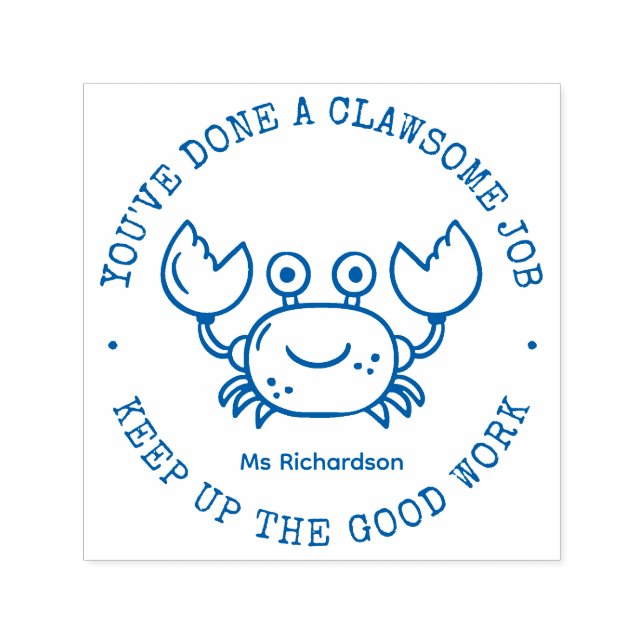 Tampon Auto-encreur Amusant Cute Crab Pun Awesome Professeur Louer (Design)