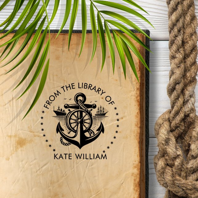 Tampon Auto-encreur Ancre de voilier de la bibliothèque de Round (Créateur téléchargé)