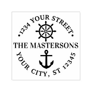 Tampon Auto-encreur Ancre Expédition Nom arrondi de la roue Adresse de