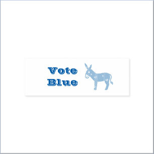 Tampon Auto-encreur Âne démocrate et coeurs VOTE BLEU