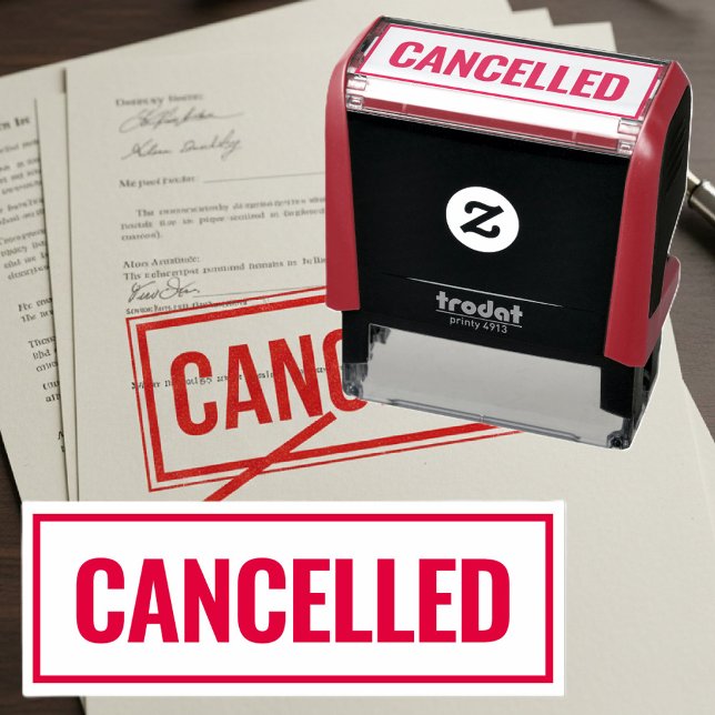 Tampon Auto-encreur Annulation du bureau de douane de frontière rouge  (cancelled stamp)