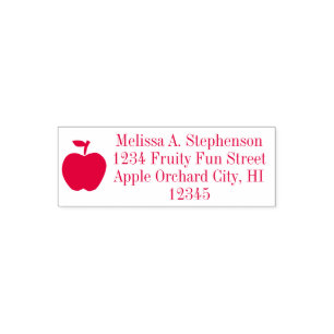 Tampon Auto-encreur Apple mignon portent des fruits timbre d'adresse