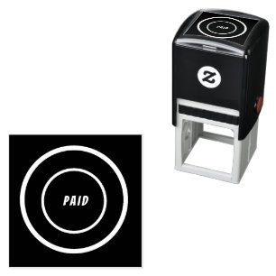 Tampon Auto-encreur Approbation Payée Logo Double Cercle Paiement Offi