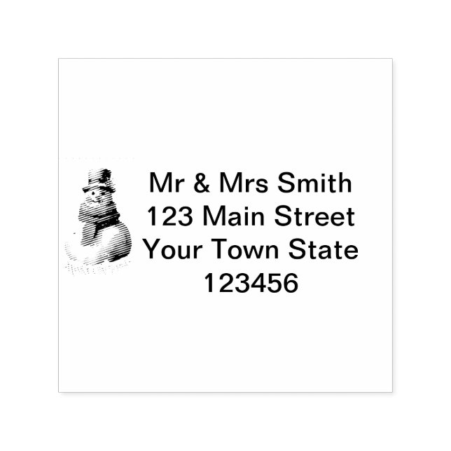 Tampon Auto-encreur Aquarelle Noël Snowman (Design)