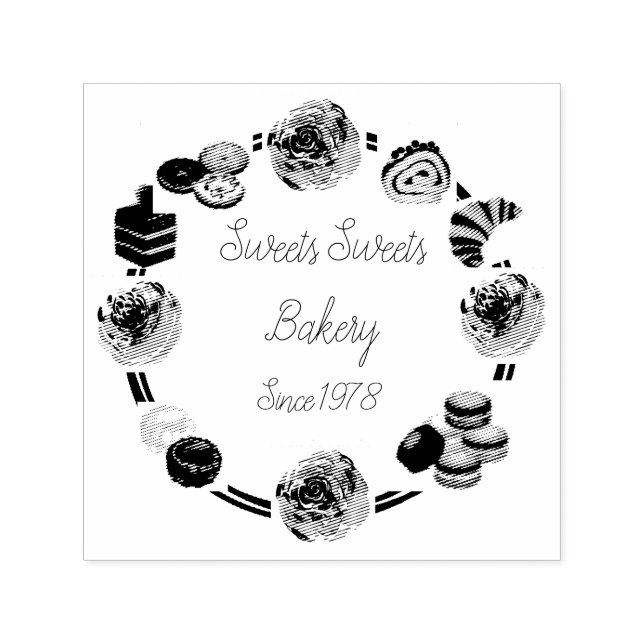 Tampon Auto-encreur Aquarelle rose tendance Boulangerie florale Affair (Design)