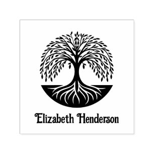 Tampon Auto-encreur Arbre de vie #3 avec nom facultatif