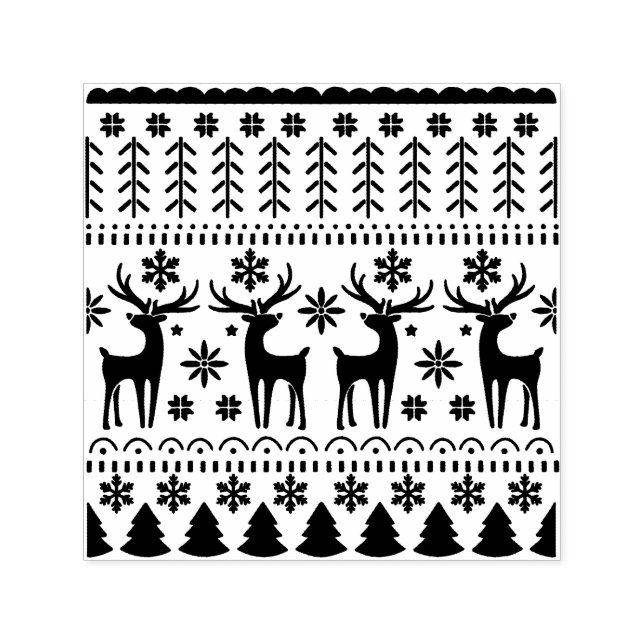 Tampon Auto-encreur Arctic Blue Folk Art Winter Theme (Design)