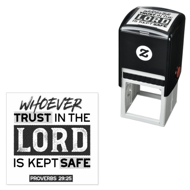 Tampon Auto-encreur Art de citation biblique - Proverbes 29:25 Confian (En situation)