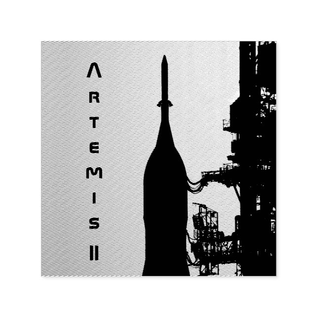 Tampon Auto-encreur Artemis II vers l'aire de lancement (Design)