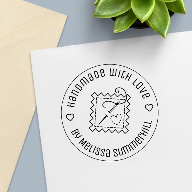 Tampon Auto-encreur Artisanat à coudre artisanal avec amour (Créateur téléchargé)