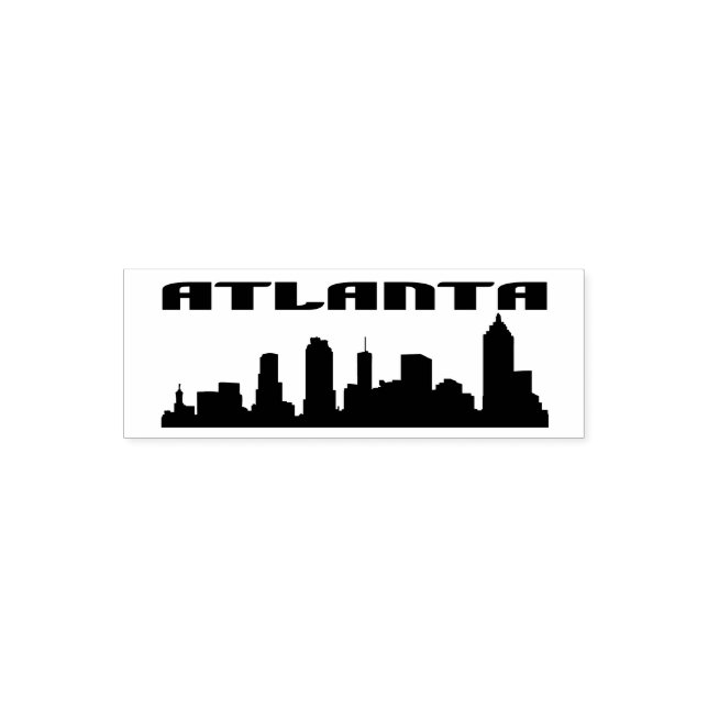 Tampon Auto-encreur Atlanta Georgia City Skyline Silhouette (Design)