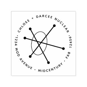 Tampon Auto-encreur Atom nucléaire atomique minimaliste moderne du mil