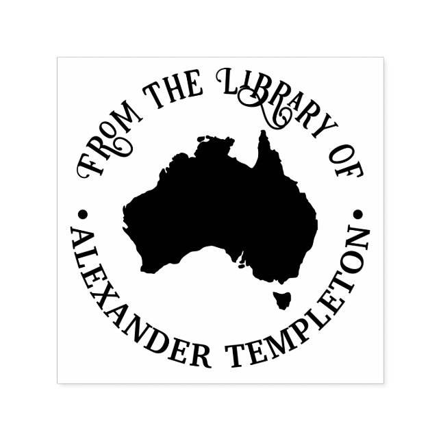 Tampon Auto-encreur Australie Carte Silhouette de la bibliothèque du n (Design)