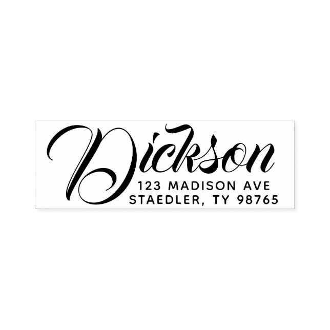 Tampon Auto-encreur Auto-Intention Nom Adresse Stamp Calligraphie (Design)