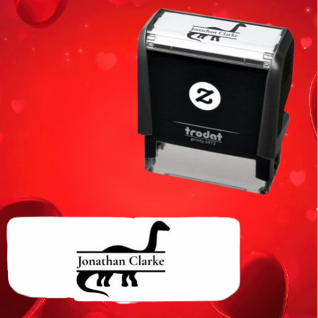 Tampon auto-encreur avec nom de dinosaure (Funny Shop Dinosaur Stamp)