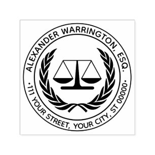 Tampon Auto-encreur Avocat Balance de la Justice #4 Loi Nom juridique