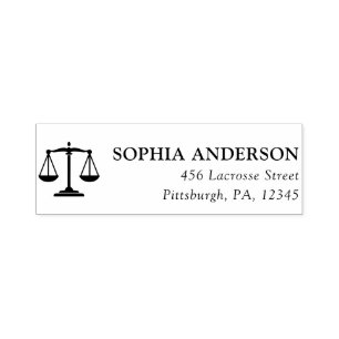 Tampon Auto-encreur Avocat Balance de la Justice Adresse de l'expédite