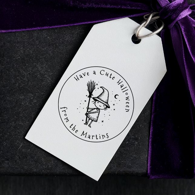 Tampon Auto-encreur Avoir une belle Halloween - Jolie sorcière & salle (Créateur téléchargé)