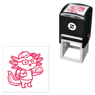 Tampon Auto-encreur Axolotl nerd sarcastique je pose des questions sur