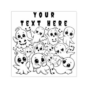 Tampon Auto-encreur Baby Ghosts Éffrayant mignon Halloween humeur