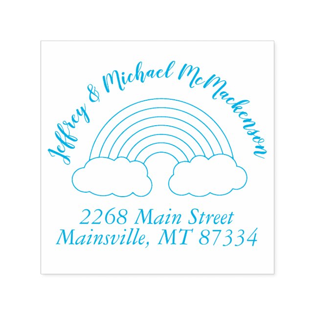 Tampon Auto-encreur Baby shower arc-en-ciel (Design)