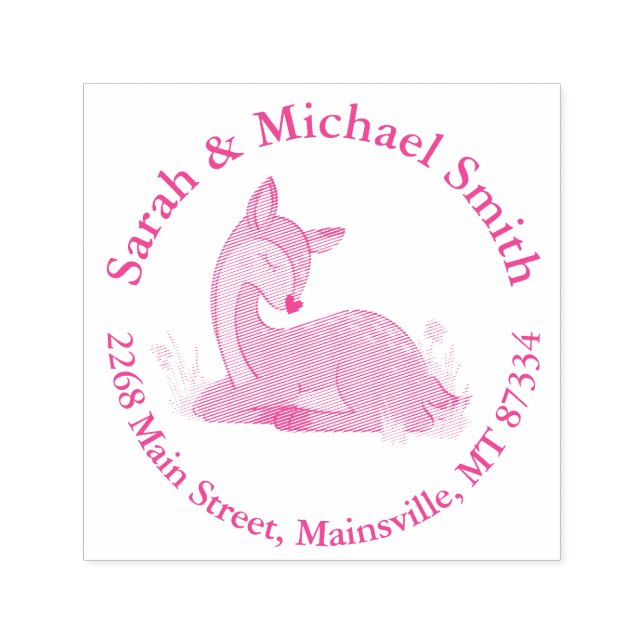 Tampon Auto-encreur Baby shower de cerfs (Design)