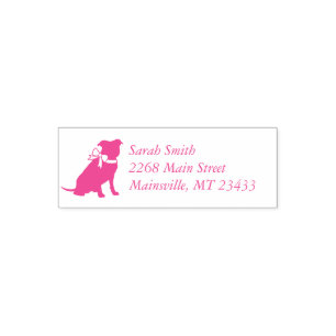 Tampon Auto-encreur Baby shower de chien taureau rose