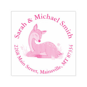 Tampon Auto-encreur Baby shower du cerf Animaux des bois