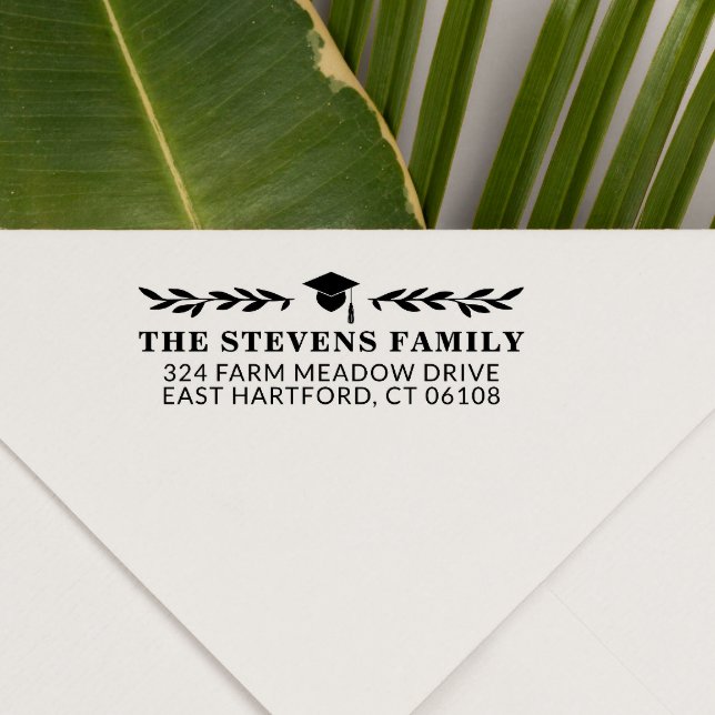 Tampon Auto-encreur Bac d'obtention du diplôme et nom de la végétation (Créateur téléchargé)