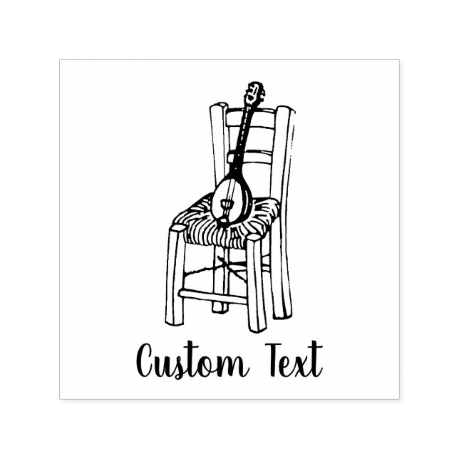 Tampon Auto-encreur Baglama sur la chaise (Design)