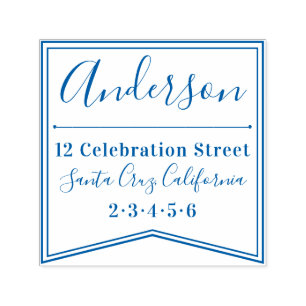 Tampon Auto-encreur Bandeau moderne   Adresse de retour du nom de fami