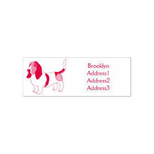 Tampon Auto-encreur Basset hound dessin de chien