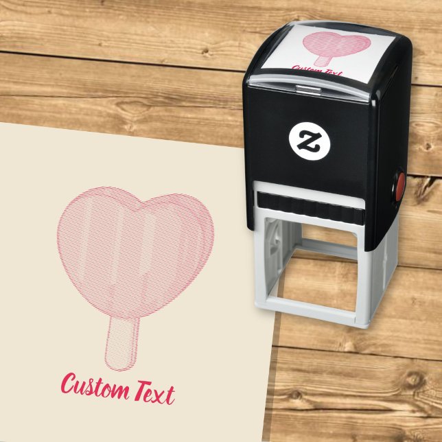 Tampon Auto-encreur Bâtonnet de glace en forme de cœur (Créateur téléchargé)