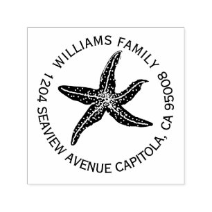 Tampon Auto-encreur Beach Starfish Adresse de retour