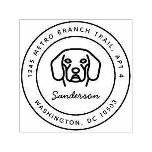 Tampon Auto-encreur Beagle Dog Adresse de retour Timbre auto-allumage