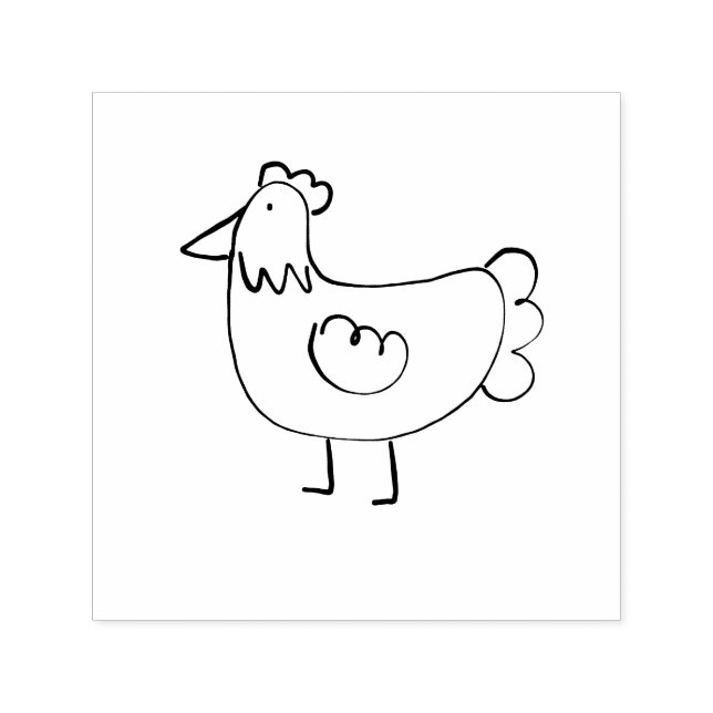 Tampon Auto-encreur Beau Animal De Ferme Poulet Hen Dessin Dessin Arti (Design)