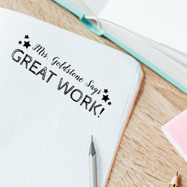 Tampon Auto-encreur Beau travail  | Enseignants personnalisés (Créateur téléchargé)